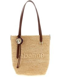 Rabanne - Natural Raffia Tote-Donna - Lyst