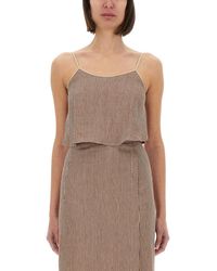 Alysi - Micro Stripe Top With Laces - Lyst
