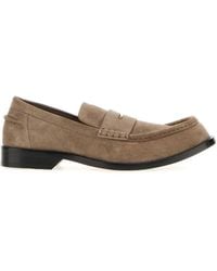 Loewe - Cappuccino Suede Bobine Loafers - Lyst