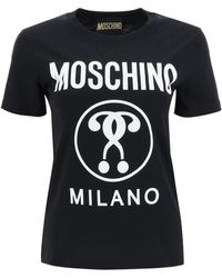 Moschino T-Shirt mit doppeltem Fragezeichen - Schwarz
