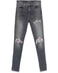 Amiri - Ma Quad Flanellgraue Zerrissene-Jeans - Lyst