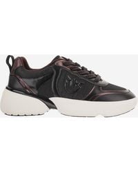 Pinko - Alba Leather-Blend Laminated Sneakers - Lyst