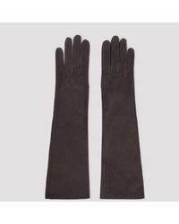 Lanvin - Lange, Schmale Wildlederhandschuhe - Lyst