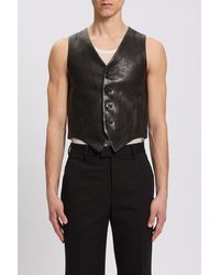 Ann Demeulemeester - Alrik Classic Waistcoat Vintage Lux Grained Leathe - Lyst