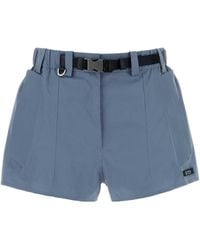 Prada - Cerulean Canvas Shorts - Lyst