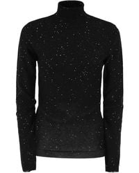 Fabiana Filippi - Virgin Wool Turtleneck Jumper With Micro Sequins - Lyst