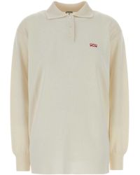 Loewe - Ivory Stretch Cashmere Blend Polo Shirt - Lyst