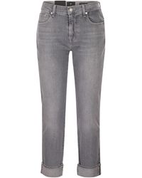 7 For All Mankind - Vaqueros boyfriend holgados y ajustados de talle medio de - Lyst