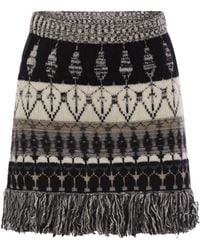 Vanisé - Wool And Cashmere Blend Jacquard Skirt - Lyst