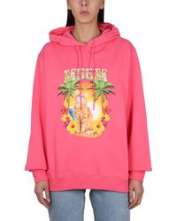MSGM - Vibrant Sweatshirt With Drawstring Hood And Playful Graphic - Lyst