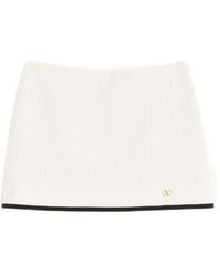 Valentino - Tweed Cotton Skirt Pants - Lyst