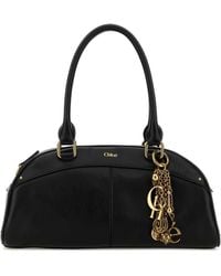 Chloé - Black Leather Bowling Handbag - Lyst