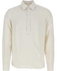 Aspesi - Ivory Linen Shirt - Lyst