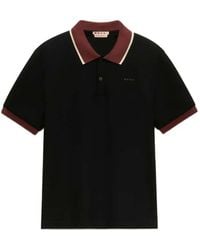 Marni - Piqué Polo Shirt With Contrasting Trim - Lyst