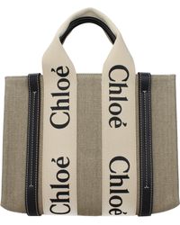 Chloé - Chloé Borse A Mano Woody Donna Tessuto/Nero - Lyst
