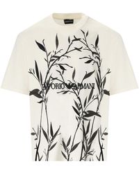 Emporio Armani - Ramage Cream T -shirt - Lyst