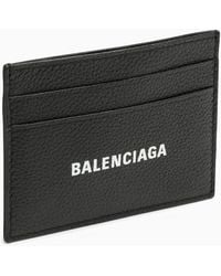 Balenciaga - Black Card Holder With Logo Print - Lyst