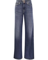 7 For All Mankind - 7 für alle Mensch -Lotta -Luxus -Vintage -Jeans mit hoher Taille - Lyst