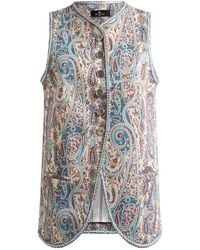 Etro - Chaleco de jacquard con estampado floral de cachemira de - Lyst