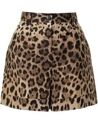 Dolce & Gabbana - Printed Cotton Shorts - Lyst