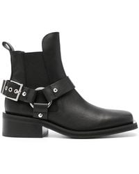 Ganni - Low Cut Chelsea Boot With Decorative Buckle - Lyst