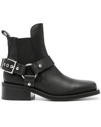 Ganni - Bottines Chelsea En Cuir - Lyst