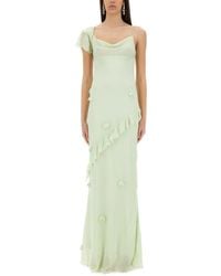 Self-Portrait - Floral-Appliqué Georgette Maxi Dress - Lyst
