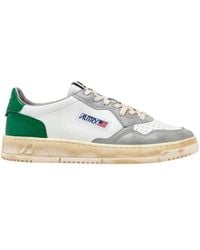 Autry - Medalist niedriger Super -Vintage -Sneaker Farbe Weißgrün und Grau - Lyst
