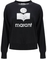 Isabel Marant - Klowia T -Shirt mit metallischem Logo -Druck - Lyst