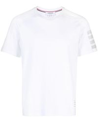 Thom Browne - T-Shirt Met Vier Strepen - Lyst