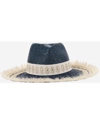 Ferruccio Vecchi - Straw And Viscose Blend Hat With Embroidery - Lyst