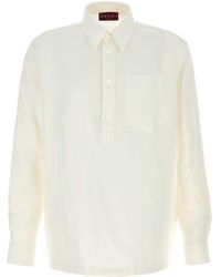 Gucci - Linen Polo Shirt - Lyst