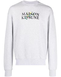 Maison Kitsuné - Logo Cotton Crewneck Sweatshirt - Lyst