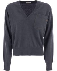 Brunello Cucinelli - Cashmere Sweater avec poche - Lyst