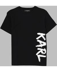 KARL LAGERFELD - T Shirts Con Stampa Logo - Lyst