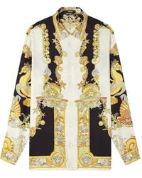 Versace - Coral Theatre Silk Shirt - Lyst