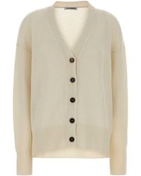 Jil Sander - Ivory Cashmere Oversize Cardigan - Lyst