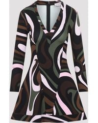 PUCCI - Khaki Long Sleeve Dress - Lyst