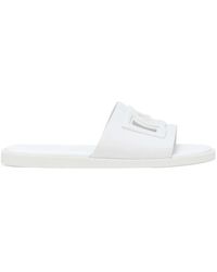 Dolce & Gabbana - Open Toe Slippers With Embossed Logo - Lyst