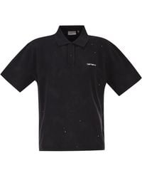 Carhartt - Cotton Polo Shirt With Paint Splatter Details - Lyst