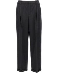 Saint Laurent - C BRO UND WOLENFLANNEL 90 gestreifte Hosen - Lyst