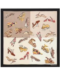 Ferragamo - Silk Scarf With Genio Print - Lyst