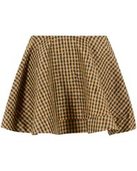 Ganni - Bruin En Zwart Polyester Rok - Lyst