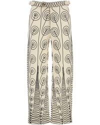 Bode - Embroidered Wool Quillwork Pant - Lyst