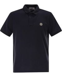 Stone Island - Regular Fit Short-Sleeved Polo Shirt With Compass Patch - Lyst