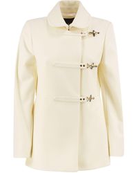 Fay - Wool-Blend Short Coat With 3 Ganci - Lyst