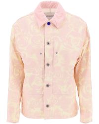 Burberry - "Canvas Workwear -Jacke mit Rosendruck - Lyst