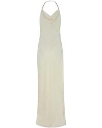 Stella McCartney - Ivory Satin Long Dress - Lyst