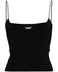 DSquared² - Logo-Plaque Knitted Crop Top - Lyst