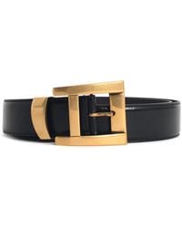 Versace - Schwarzer Lear-Gürtel - Lyst